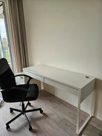 IKEA wit bureau MICKE met zwarte bureaustoel, Zo goed als nieuw, Ophalen