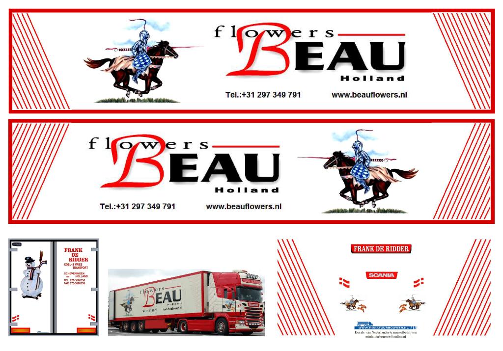 Vrachtauto decal 1:50 Frank de Ridder transport ( type 5 ), Verzenden, Nieuw, Bus of Vrachtwagen, Overige merken