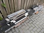 Antiek marmeren schouw met witte aders, Huis en Inrichting, Haarden, Ophalen, Gebruikt, Vrijstaande haard, Overige soorten