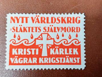 Zweden Anti-Oorlog sluitzegel  beschikbaar voor biedingen