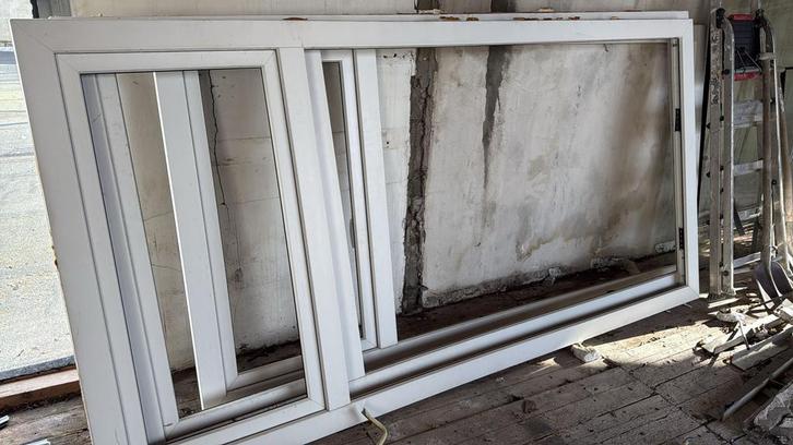 Kunststof & Houten Ramen/Kozijnen - Diverse Maten, Doe-het-zelf en Verbouw, Glas en Ramen, Gebruikt, Gevelraam of Ruit, 160 cm of meer