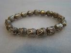 Armband Tibet zilver massief Buddha hoofdjes Flexibel NIEUW, Nieuw, Ophalen of Verzenden, Met bedels of kralen, Zilver