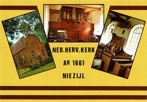 Ansichtkaart Ned. Herv. Kerk Niezijl Groningen, Verzamelen, Ansichtkaarten | Nederland, Ongelopen, Groningen, 1980 tot heden, Ophalen of Verzenden