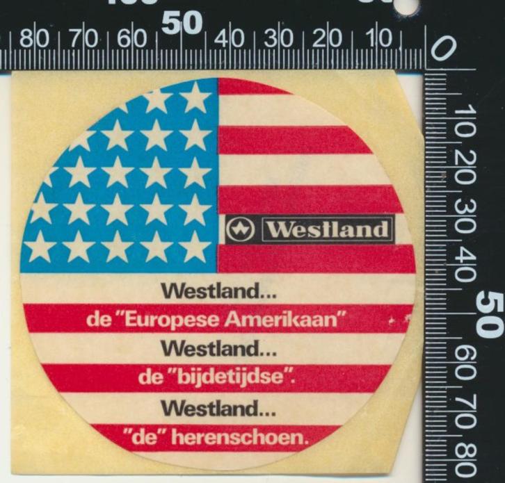 Sticker: Westland herenschoen (2), Verzamelen, Stickers, Zo goed als nieuw, Bedrijf of Vereniging, Ophalen of Verzenden