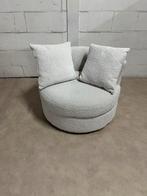 Draaifauteuil rond beige bouclé / teddy stof, Huis en Inrichting, Fauteuils, Info@savoireinteriors.com, 75 tot 100 cm, Ophalen of Verzenden