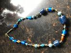 LDADPR prachtige ketting met vooral blauwe tinten, Gebruikt, Blauw, Ophalen of Verzenden, Overige materialen