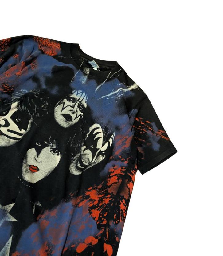 Vintage 1994 Liquid Blue Dragon All Over Print Tee – Size XL, Kleding | Heren, T-shirts, Zo goed als nieuw, Maat 56/58 (XL), Blauw