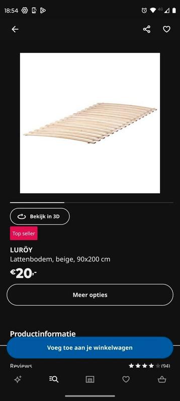 Lattenbodems 2 IKEA LÜROY 90 200 