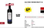 Heerlijke rode wijn Merlot,Gallo 20 flessen 3 euro pst, Verzamelen, Wijnen, Ophalen, Nieuw, Rode wijn, Noord-Amerika