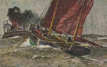 Oude Stoomboot en zeilboot [KRST007-4848 beschikbaar voor biedingen