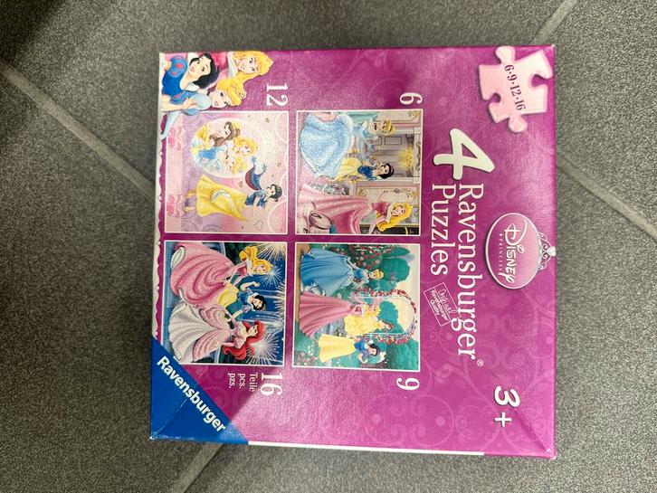 Ravensburger Disney Princess Puzzels - 4 in 1, Kinderen en Baby's, Speelgoed | Kinderpuzzels, Gebruikt, 2 tot 4 jaar, Meer dan 50 stukjes