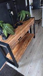Zgan Mango Houten Sidetable, Ophalen, Teakhout, Zo goed als nieuw, Industrieel