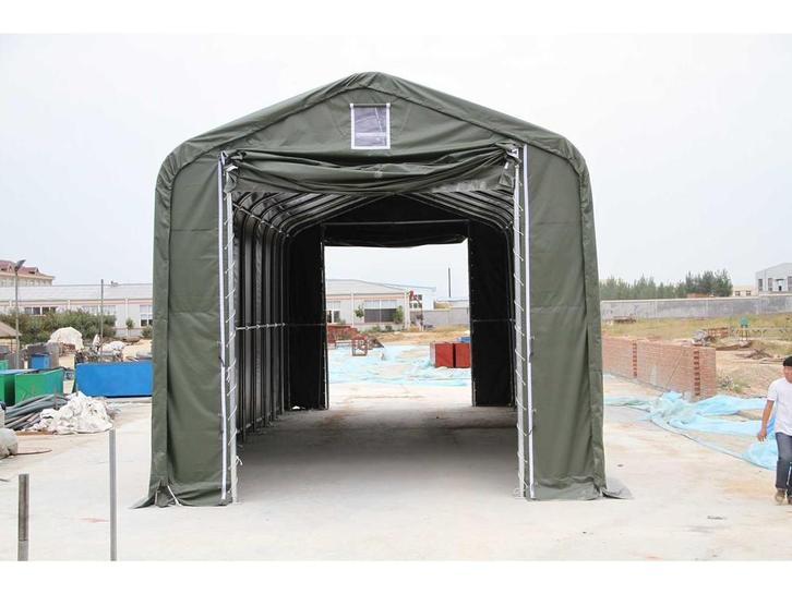 Field Garagetent / opslagshelter 15x5,50x5,30 meter / 18-50-, Zakelijke goederen, Machines en Bouw | Keten en Containers