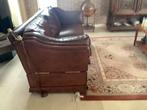 Leren Kasteelbank - Zo goed als nieuw, Huis en Inrichting, Banken | Bankstellen, Driepersoons, Ophalen of Verzenden, Zo goed als nieuw
