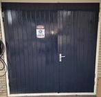 Nette hard houten, openslaande garagedeuren - RAL5004 -, Doe-het-zelf en Verbouw, Ophalen, Gebruikt, Garagedeur, Hout