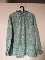 Nieuwe blouse mintgroen met bloemen en parel maat L, Kleding | Dames, Ophalen of Verzenden, Nieuw, Maat 42/44 (L), Groen