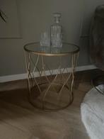 Bijzettafel goud, Huis en Inrichting, Ophalen, Minder dan 55 cm, Metaal of Aluminium, Rond