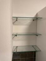 zwevend RVS + glasplaten rekje, Ophalen, Gebruikt