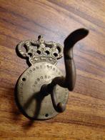 Vintage Messing Garderobehaak met Kroon, Huis en Inrichting, Woonaccessoires | Kapstokken, Ophalen of Verzenden, Gebruikt, Metaal