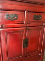 Vintage Rode Aziatische Kast, Huis en Inrichting, Kasten | Dressoirs, Ophalen, Aziatisch, Gebruikt, 50 tot 100 cm