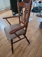 Eetkamerstoel met armleuningen - Leer in prima staat, Ophalen, Gebruikt, Bruin, Klassiek