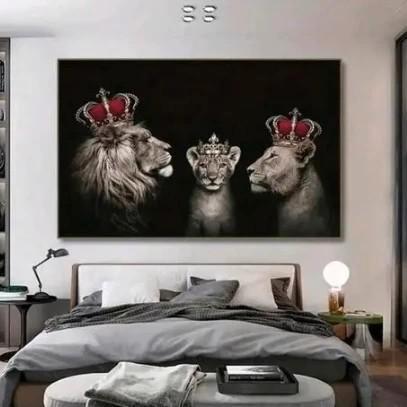 Shein poster leeuwen familie, Huis en Inrichting, Woonaccessoires | Schilderijen, Tekeningen en Foto's, Nieuw, Foto of Poster