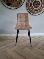 Moderne eetkamerstoel - Beige/lichtbruin zwarte poten., Huis en Inrichting, Stoelen, Ophalen, Nieuw, Overige kleuren, Stof