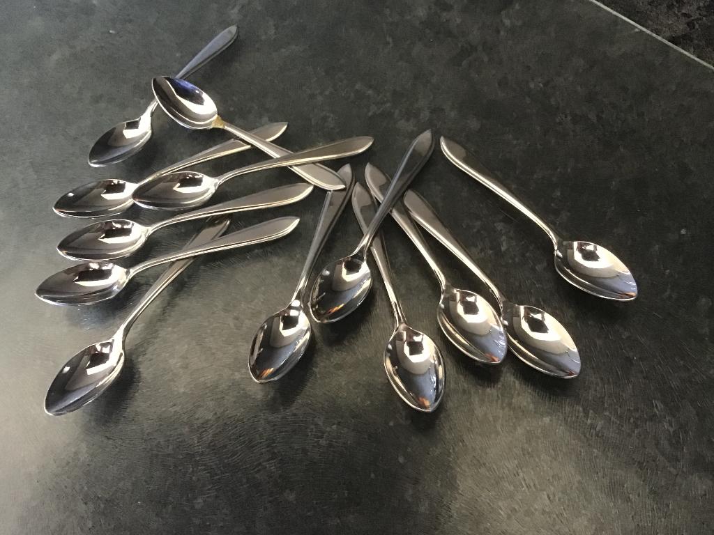 Antieke Brocante Advocaat lepeltjes 13 stuks inox vlekvrij, Antiek en Kunst, Antiek | Bestek, Ophalen of Verzenden