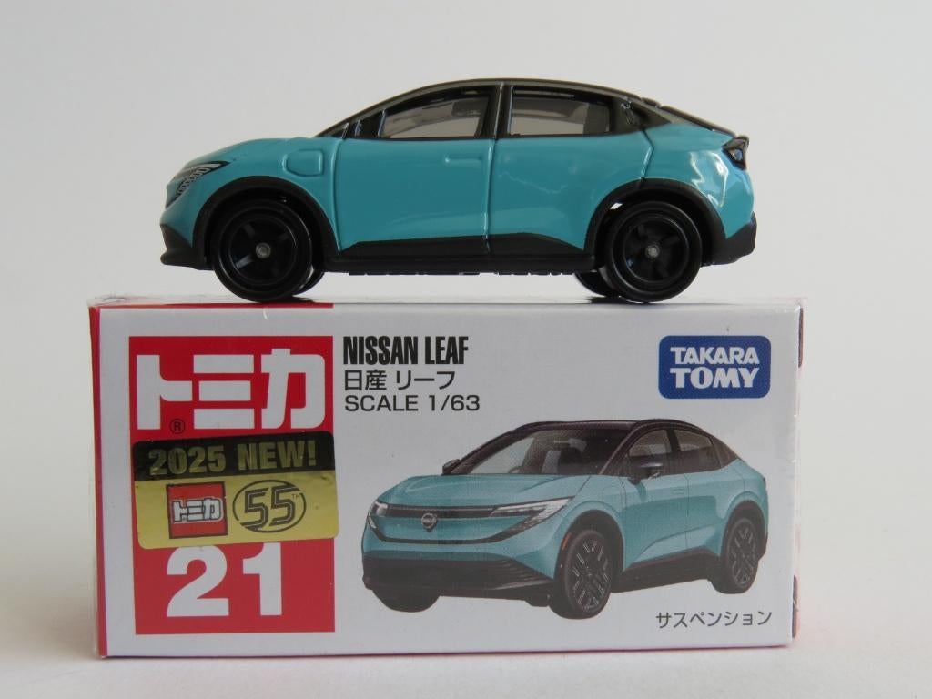 Tomica nr21 Nissan leaf 1/63 3inch tomy, Ophalen of Verzenden, Nieuw, Auto