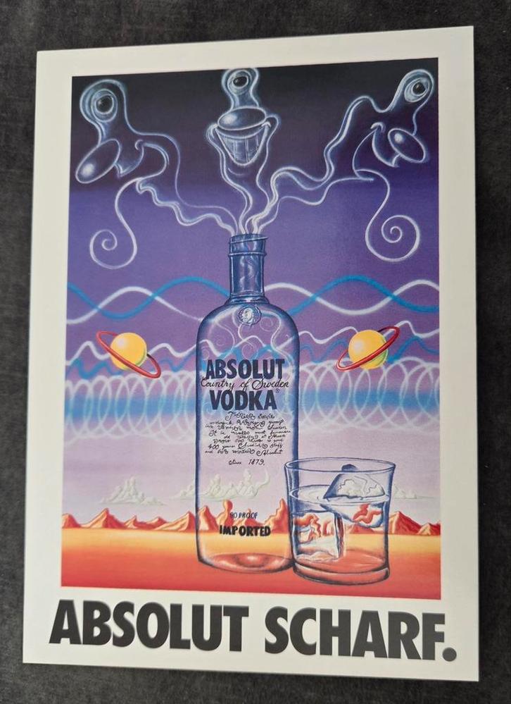 Absolute Vodka - Absolut Scharf, Verzamelen, Ansichtkaarten | Themakaarten, Ongelopen, 1980 tot heden, Overige thema's, Verzenden