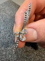 Vintage 835 zilveren broche met markasiet strikmotief, Verzenden, Zo goed als nieuw