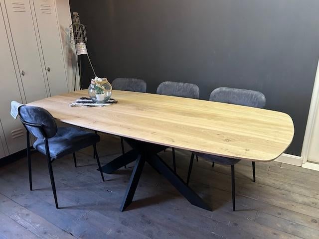 Nieuwe Deens ovale eiken eettafel 220x100cm, Ophalen, 100 tot 150 cm, Eikenhout, Ovaal