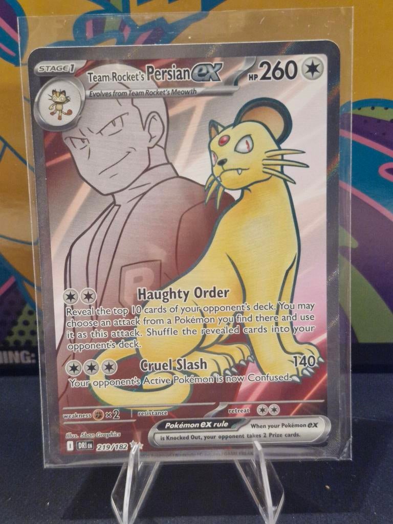 Team Rocket's Persian ex DRI 219/182, Ophalen of Verzenden, Nieuw, Losse kaart, Foil