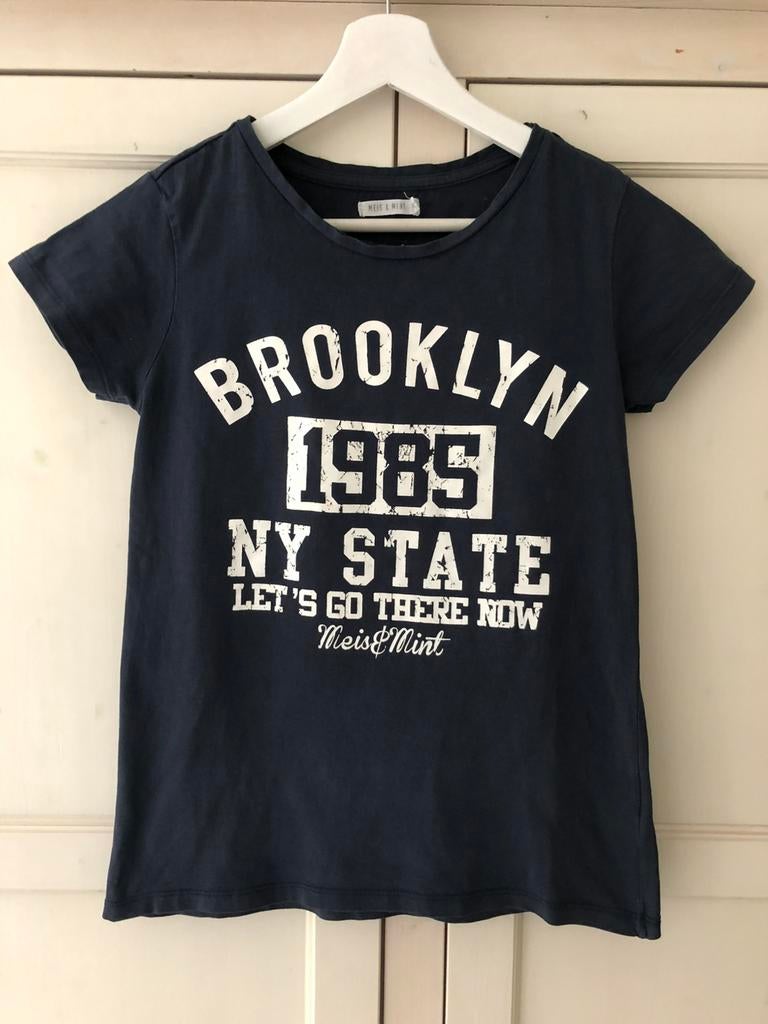 Meis&Mint dames t-shirt Brooklyn 1985  maat M, Kleding | Dames, Maat 38/40 (M), Blauw, Ophalen of Verzenden, Zo goed als nieuw