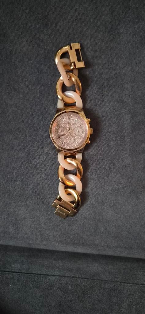 Michael Kors Dames Horloge Goudkleurig met Strass, Sieraden, Tassen en Uiterlijk, Horloges | Dames, Overige merken, Gebruikt, Polshorloge