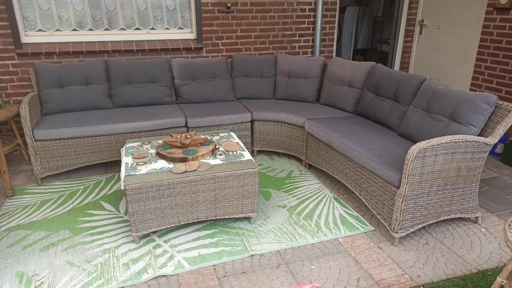 Ruime kunststof tuinbank  / lounchebank, 5 zitplaatsen, Kunststof, Gebruikt, Bank