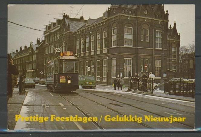GVB Blauwe Tram No. 301 Amsterdam Foto/Ansichtkaart t-120a, Ophalen of Verzenden, Zo goed als nieuw, Tram, Kaart of Prent