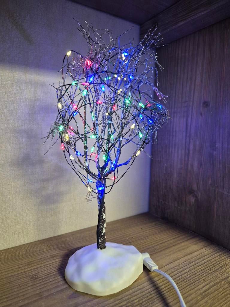 Lemax prachtige verlichte boom kerstdorp kersthuisjes, Ophalen of Verzenden, Zo goed als nieuw