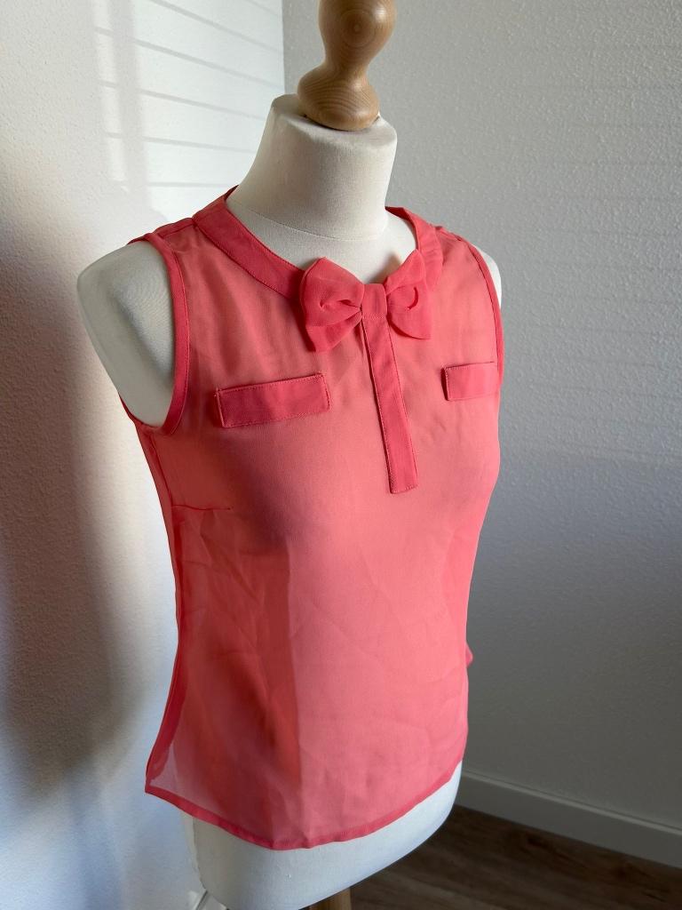 King Louie maat S koraal roze transparante top 359, Ophalen of Verzenden, Zo goed als nieuw, King Louie, King Louie