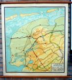 Mooie oude schoolkaart van Friesland met Leeuwarden, Ophalen of Verzenden, Aardrijkskunde
