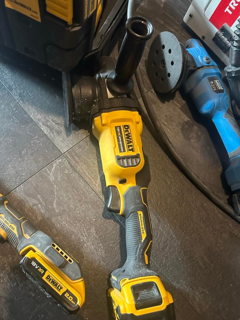 DeWalt Accu Haakse Slijper en HBM Excentrische Schuurmachine, Ophalen of Verzenden, Gebruikt, Minder dan 600 watt, Overige typen