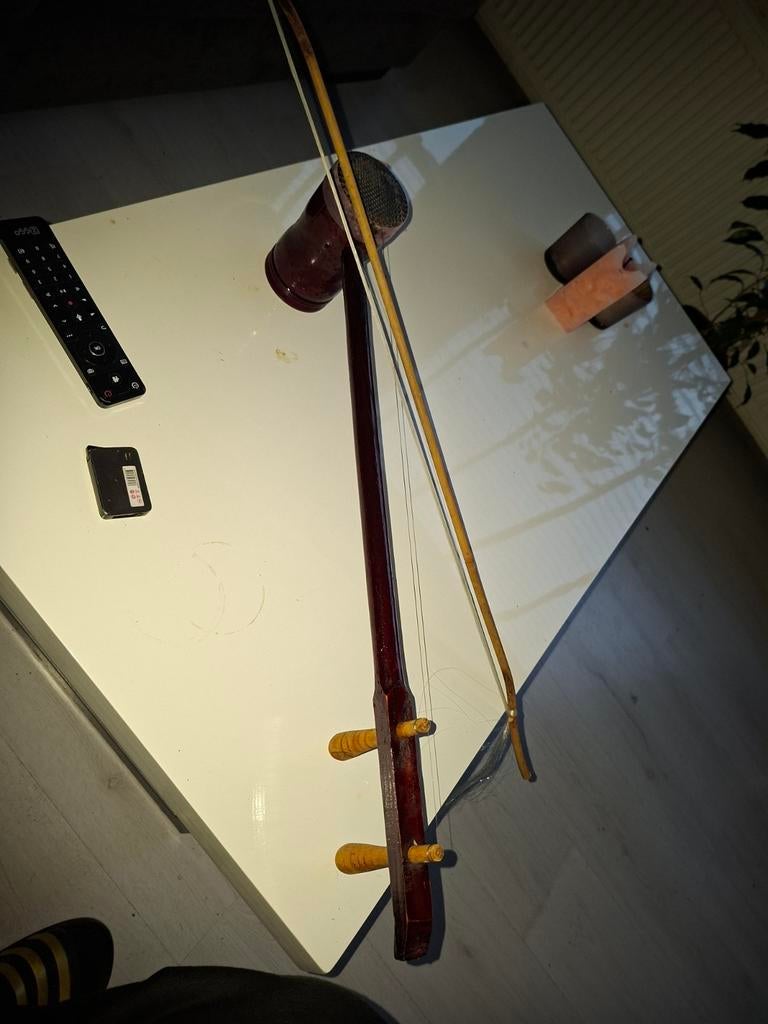 Uniek snaarinstrument met strijkstok - Erhu of vergelijkbaar, Muziek en Instrumenten, Snaarinstrumenten | Overige, Ophalen of Verzenden