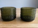 Twee waxinelichthouders Iittala Kastehelmi mosgroen, Huis en Inrichting, Ophalen, Overige materialen, Zo goed als nieuw, Groen