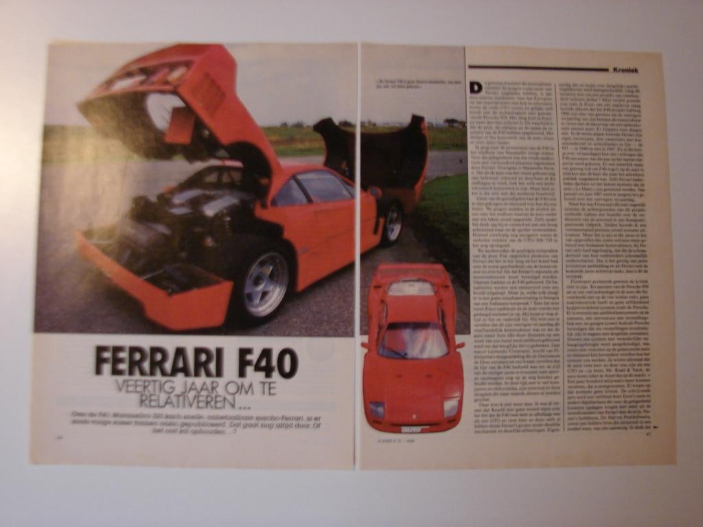 Artikel Ferrari F40, Boeken, Ophalen of Verzenden, Zo goed als nieuw, Ferrari