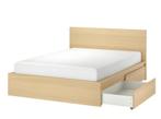 Ikea bed Malm 160x200, Ophalen, Eenpersoons, Wit, Zo goed als nieuw