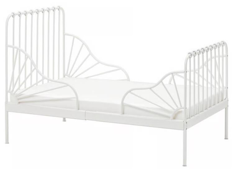 IKEA Minnen meegroeibed wit met matras, Huis en Inrichting, Ophalen, Eenpersoons, Wit, 80 cm