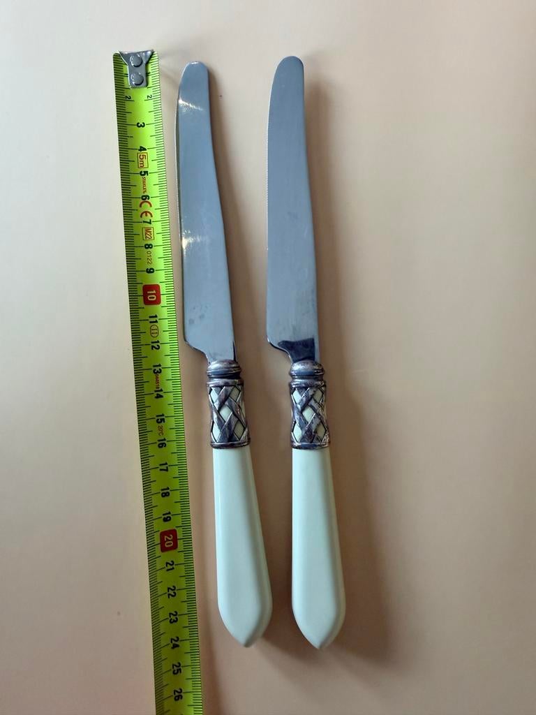 2x Casa Bugatti Aladdin messen met ivoorkleurige handgree, Antiek en Kunst, Ophalen of Verzenden