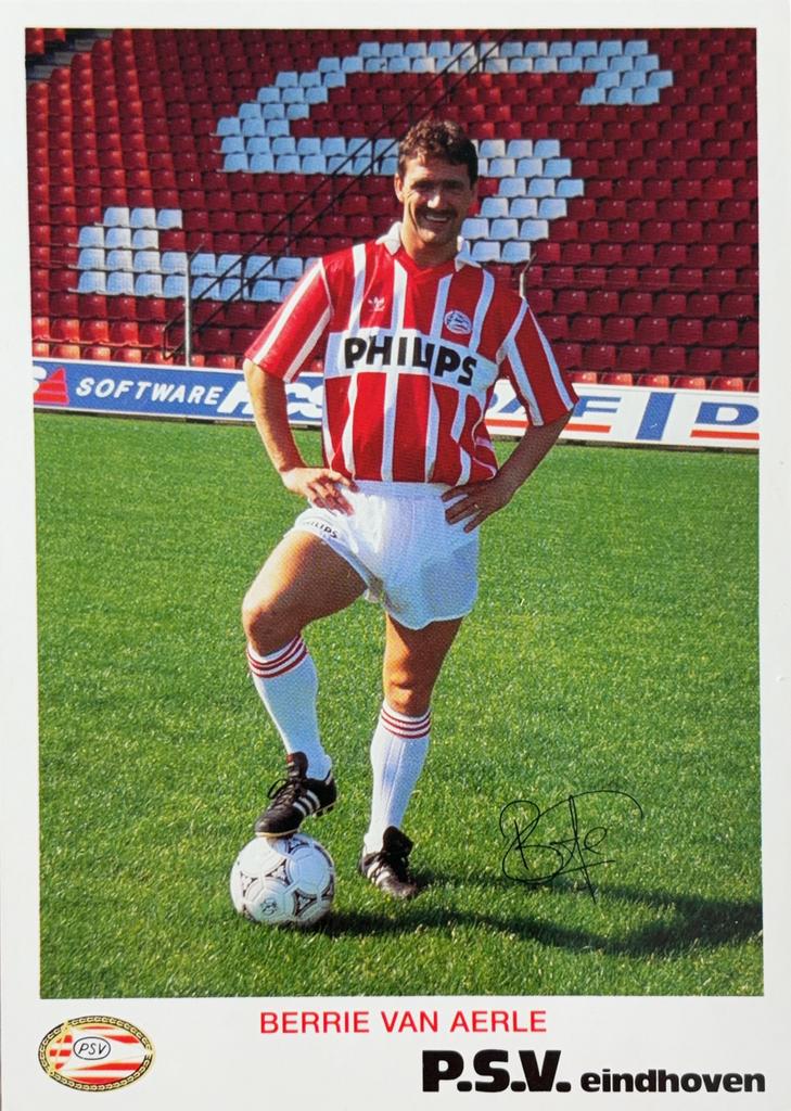 Spelerskaart Berry van Aerle - PSV Eindhoven - seizoen 91/92, Ophalen of Verzenden, Zo goed als nieuw, PSV, Spelerskaart