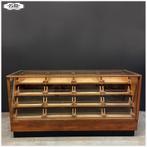Vintage toonbank Vitrine Winkelkast Vitrinekast Kast, Ophalen, Gebruikt, 5 laden of meer, Glas