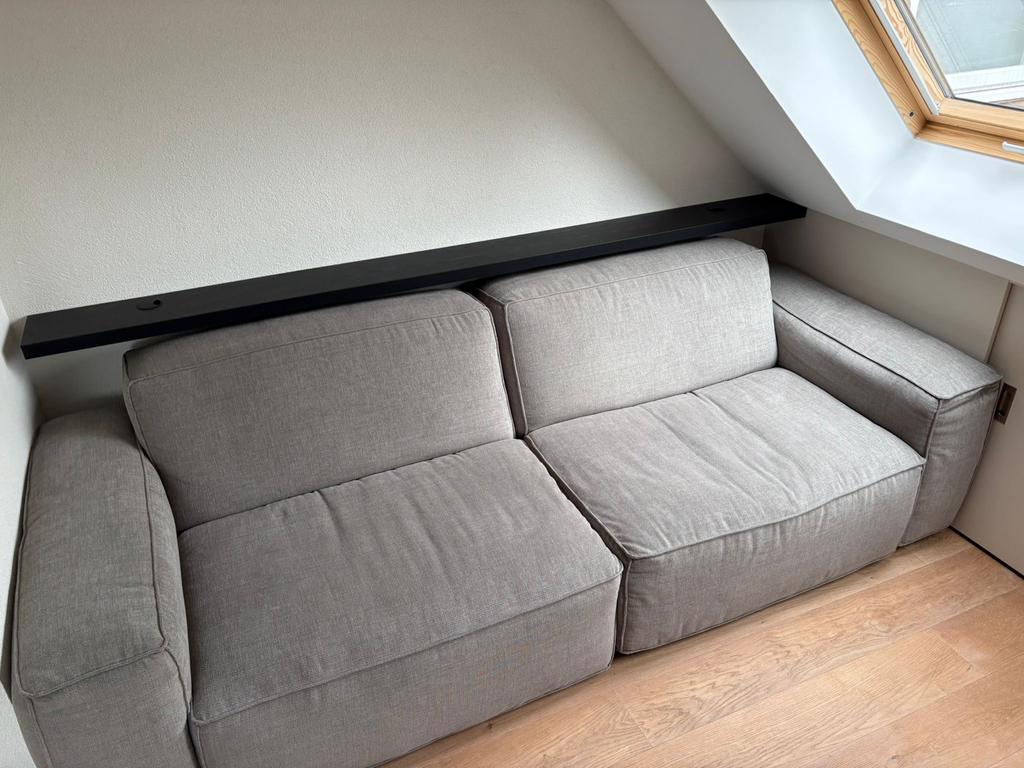 Jame bank Pieter Stof New Harmony grijsgroen 220 cm, Ophalen, Gebruikt, Tweepersoons, 75 tot 100 cm